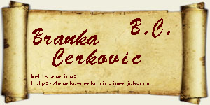 Branka Čerković vizit kartica